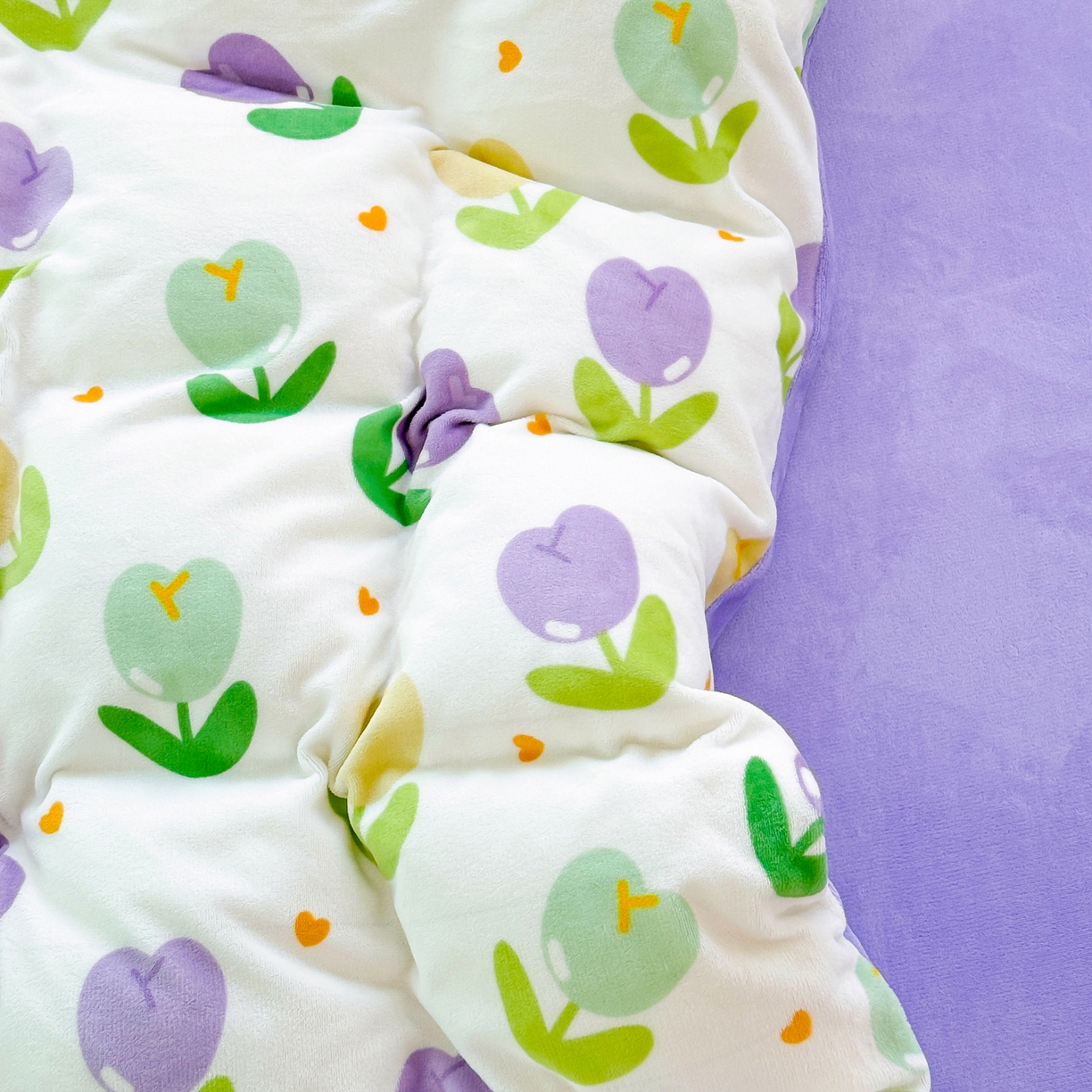 91家纺网 家纺一手货源 找家纺 肖恩毯业 2025新款印花牛奶绒四件套 郁金香