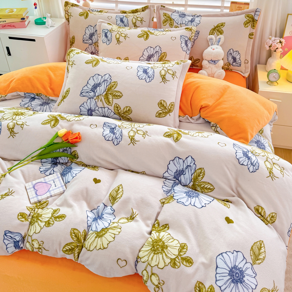 91家纺网 家纺一手货源 找家纺 肖恩毯业 2025新款印花牛奶绒四件套 琉璃