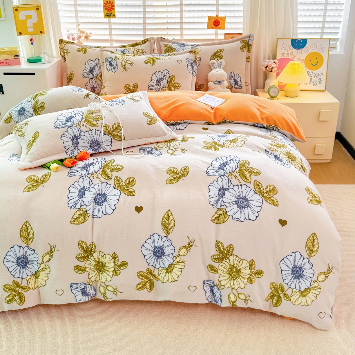 91家纺网 家纺一手货源 找家纺 肖恩毯业 2025新款印花牛奶绒四件套 琉璃