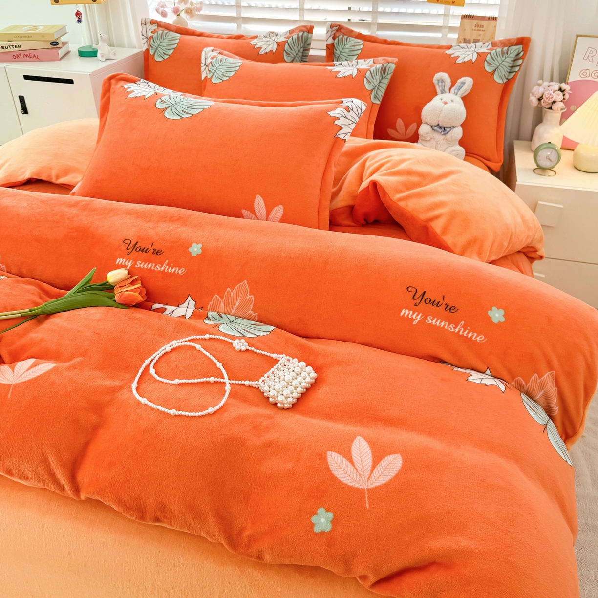 91家纺网 家纺一手货源 找家纺 肖恩毯业 2025新款印花牛奶绒四件套 春晓