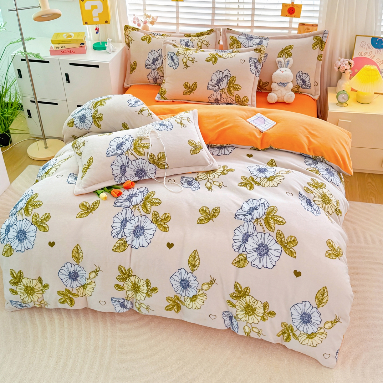 91家纺网 家纺一手货源 找家纺 肖恩毯业 2025新款印花牛奶绒四件套 琉璃