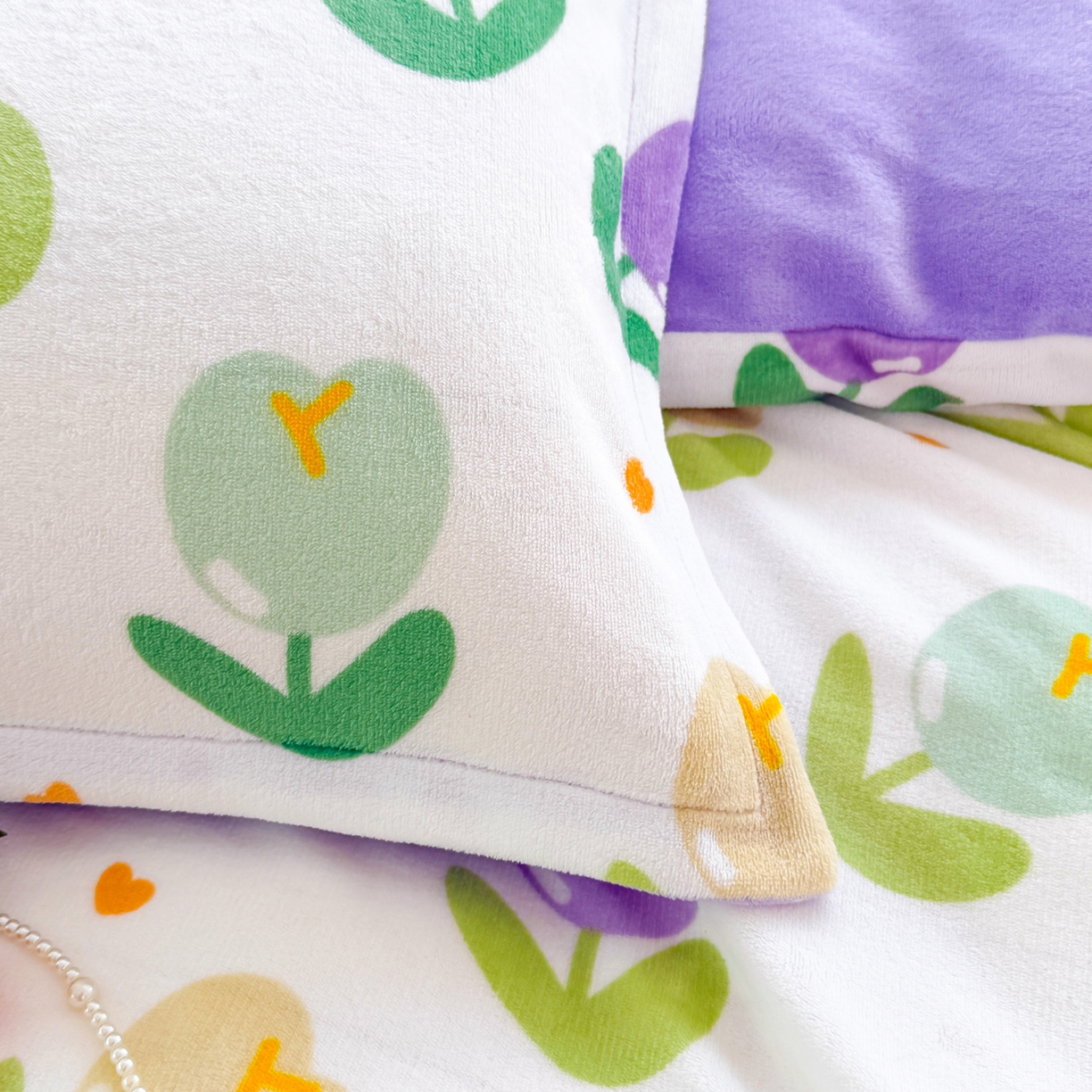 91家纺网 家纺一手货源 找家纺 肖恩毯业 2025新款印花牛奶绒四件套 郁金香