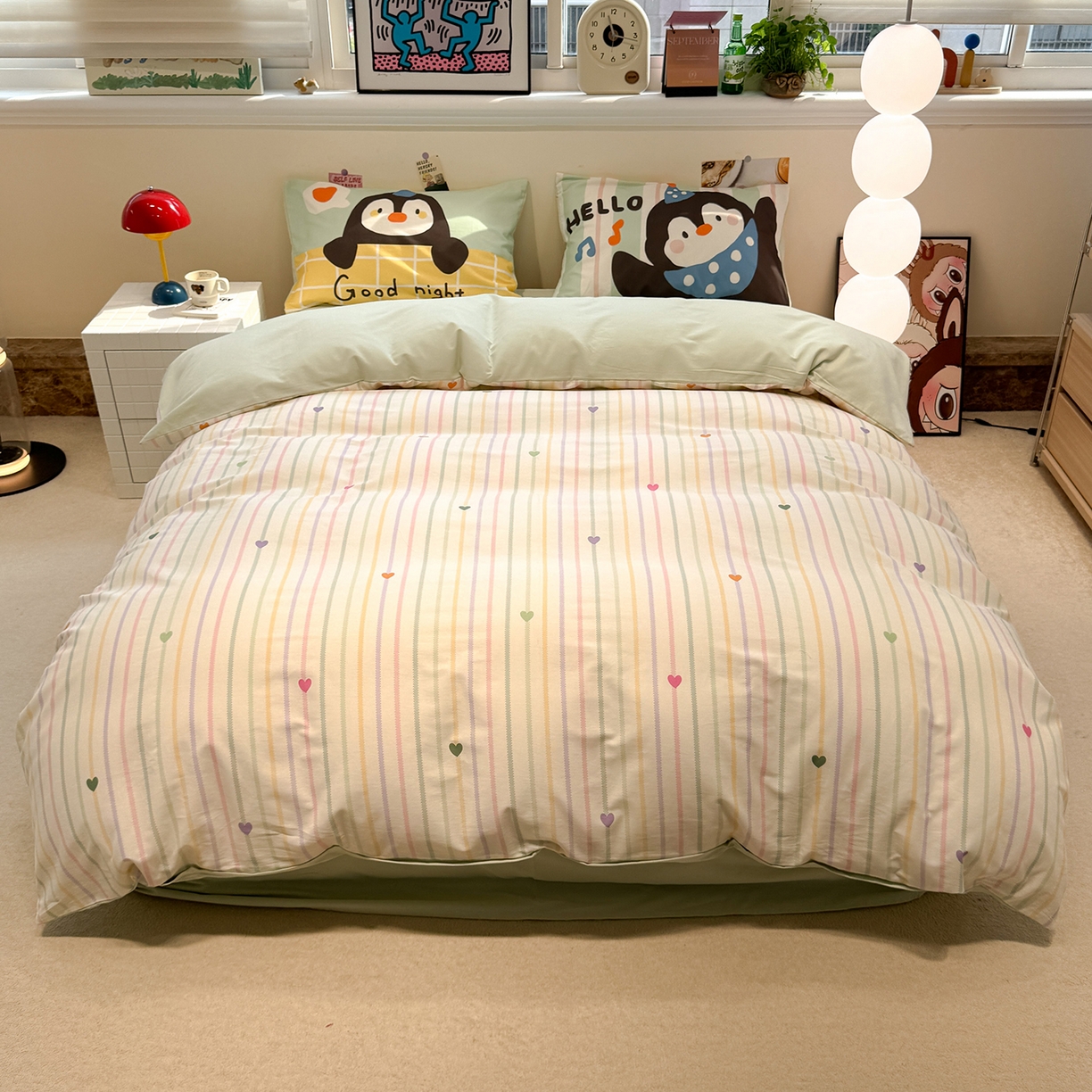 91家纺网 家纺一手货源 找家纺 （总）珺柔家纺 2025新款数码印花枕套全棉磨毛毛巾绣卡通四件套