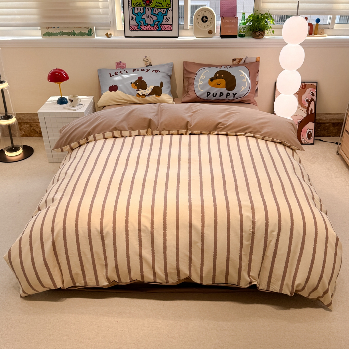 91家纺网 家纺一手货源 找家纺 （总）珺柔家纺 2025新款数码印花枕套全棉磨毛毛巾绣卡通四件套