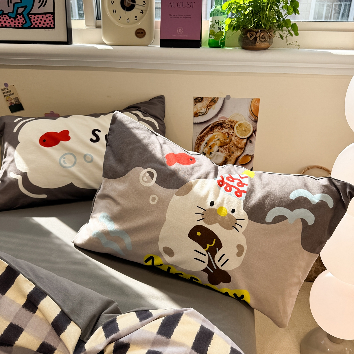 91家纺网 家纺一手货源 找家纺 珺柔家纺 2025新款数码印花枕套全棉磨毛毛巾绣卡通四件套 海底世界