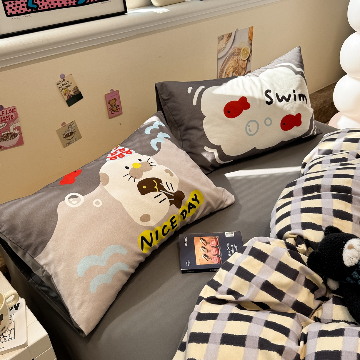 91家纺网 家纺一手货源 找家纺 珺柔家纺 2025新款数码印花枕套全棉磨毛毛巾绣卡通四件套 海底世界