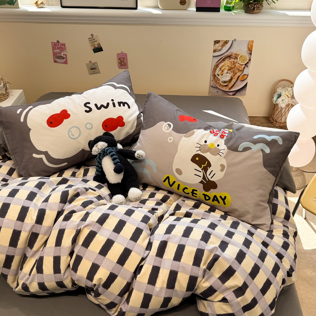 91家纺网 家纺一手货源 找家纺 珺柔家纺 2025新款数码印花枕套全棉磨毛毛巾绣卡通四件套 海底世界