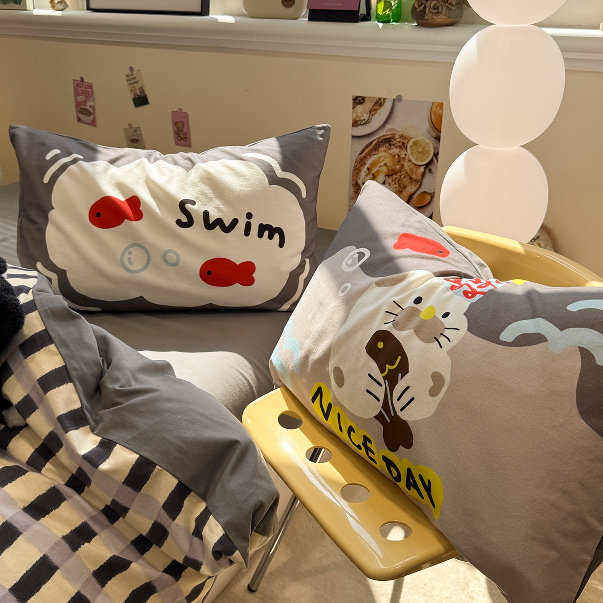 91家纺网 家纺一手货源 找家纺 珺柔家纺 2025新款数码印花枕套全棉磨毛毛巾绣卡通四件套 海底世界