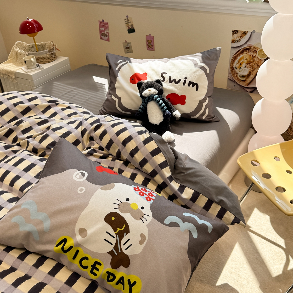 91家纺网 家纺一手货源 找家纺 珺柔家纺 2025新款数码印花枕套全棉磨毛毛巾绣卡通四件套 海底世界