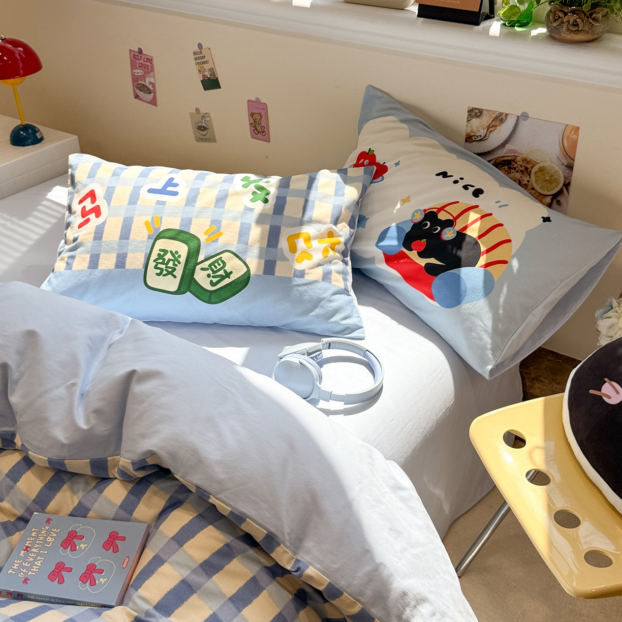 91家纺网 家纺一手货源 找家纺 珺柔家纺 2025新款数码印花枕套全棉磨毛毛巾绣卡通四件套 马上发财