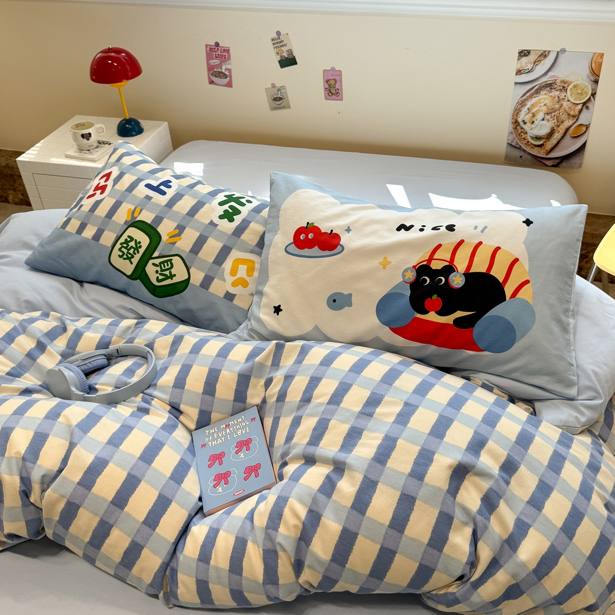 91家纺网 家纺一手货源 找家纺 珺柔家纺 2025新款数码印花枕套全棉磨毛毛巾绣卡通四件套 马上发财