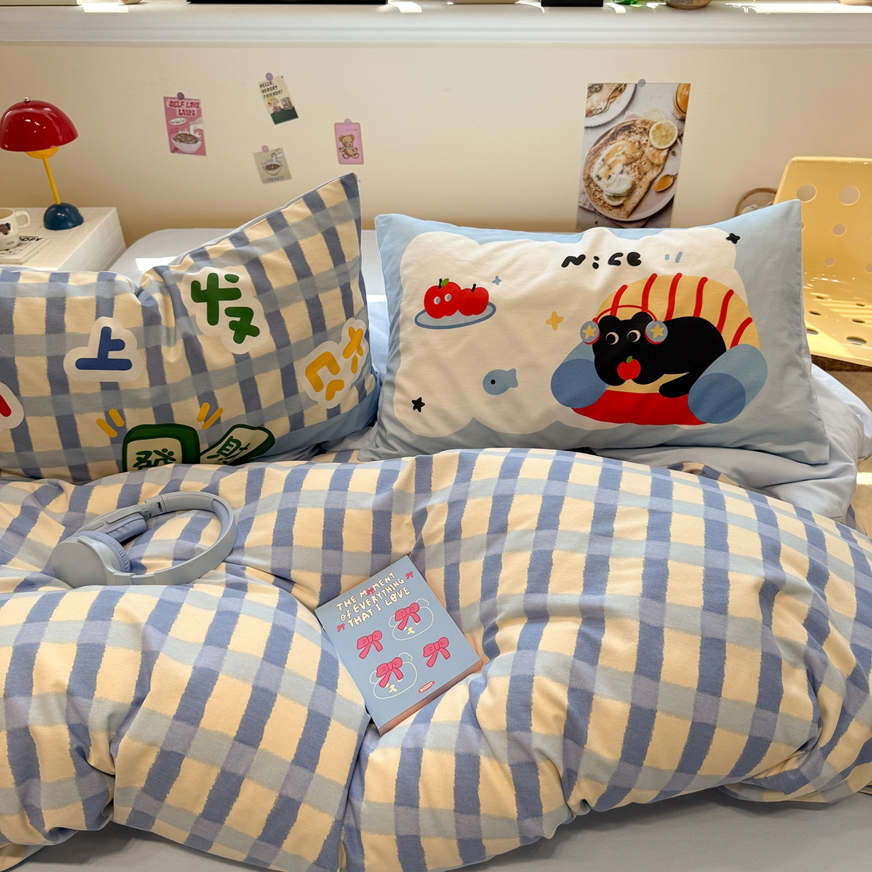 91家纺网 家纺一手货源 找家纺 珺柔家纺 2025新款数码印花枕套全棉磨毛毛巾绣卡通四件套 马上发财