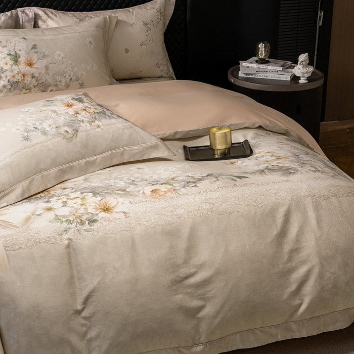 91家纺网 家纺一手货源 找家纺 （总）梵克保罗 2025秋冬新款银丝提花加数码印花四件套