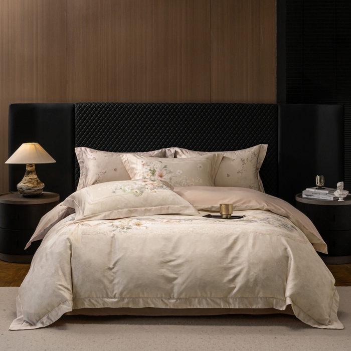 （总）梵克保罗 2025秋冬新款银丝提花加数码印花四件套