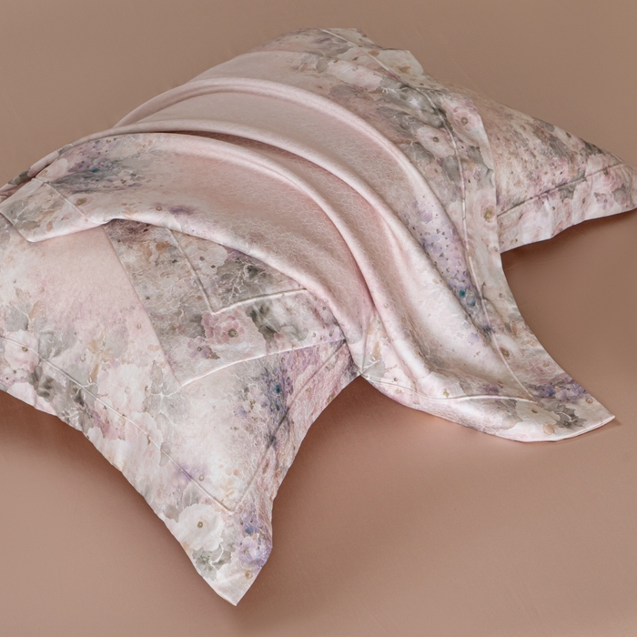 91家纺网 家纺一手货源 找家纺 梵克保罗 2025秋冬新款银丝提花加数码印花四件套 安娜--珍珠粉