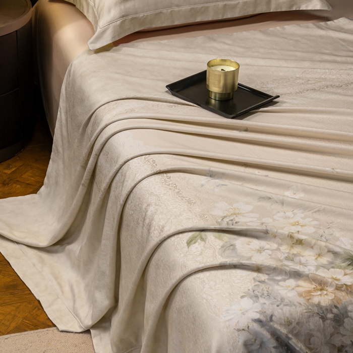 91家纺网 家纺一手货源 找家纺 梵克保罗 2025秋冬新款银丝提花加数码印花四件套 艾琳娜