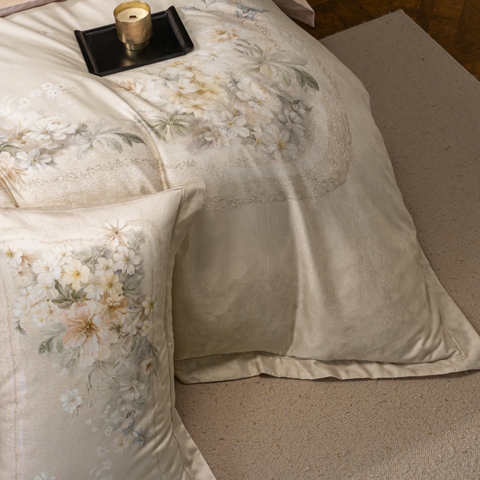 91家纺网 家纺一手货源 找家纺 梵克保罗 2025秋冬新款银丝提花加数码印花四件套 艾琳娜