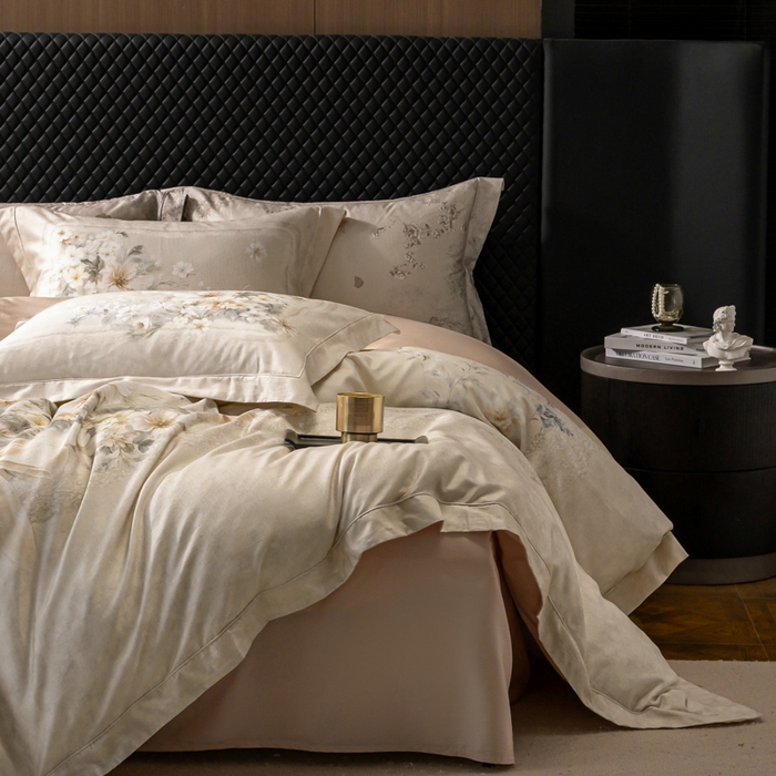 91家纺网 家纺一手货源 找家纺 梵克保罗 2025秋冬新款银丝提花加数码印花四件套 艾琳娜