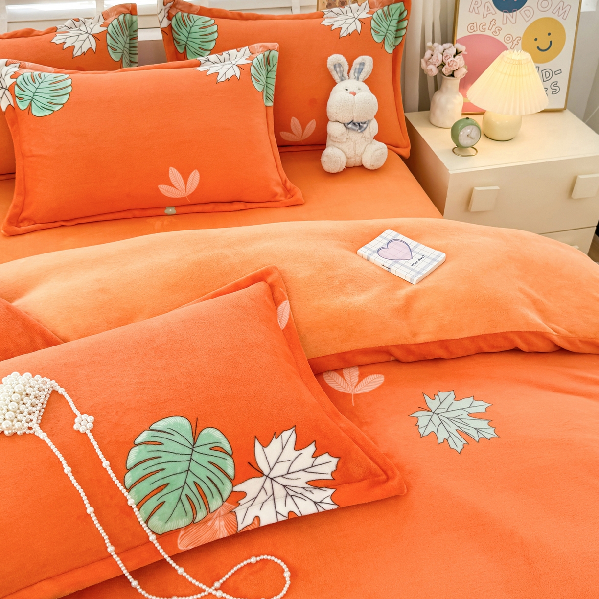 91家纺网 家纺一手货源 找家纺 坦客毯业 2025新款印花牛奶绒四件套 春晓