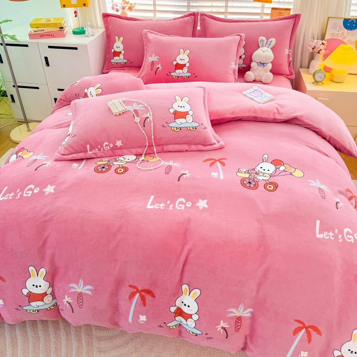 91家纺网 家纺一手货源 找家纺 坦客毯业 2025新款印花牛奶绒四件套 萌宠