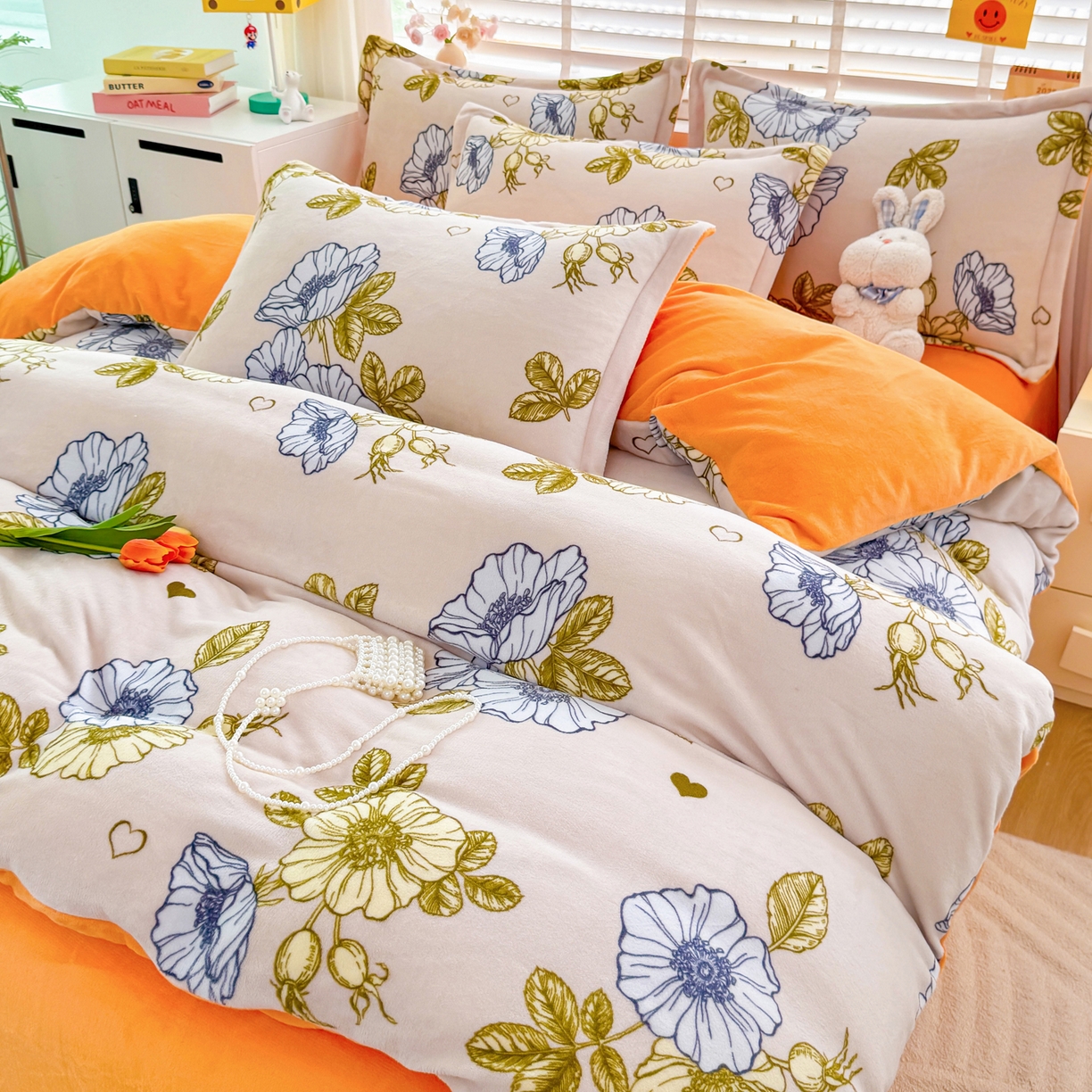 91家纺网 家纺一手货源 找家纺 坦客毯业 2025新款印花牛奶绒四件套 琉璃