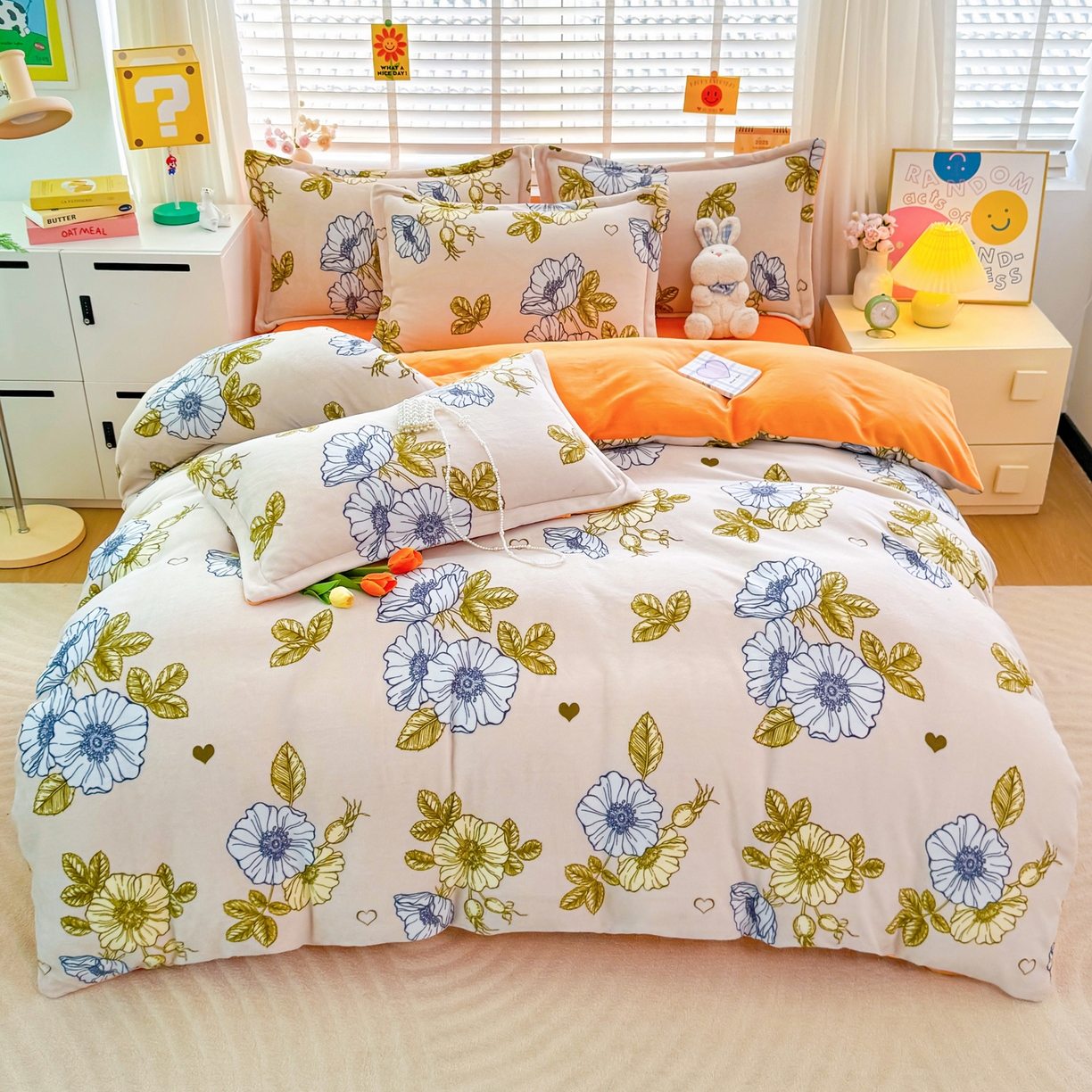 91家纺网 家纺一手货源 找家纺 坦客毯业 2025新款印花牛奶绒四件套 琉璃