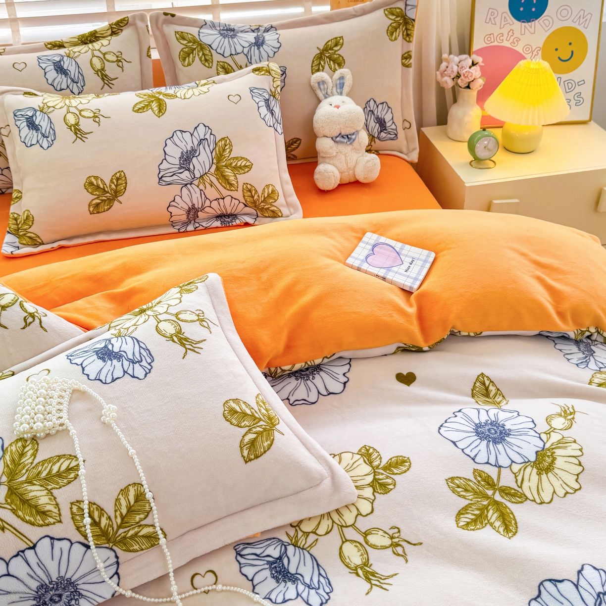 91家纺网 家纺一手货源 找家纺 坦客毯业 2025新款印花牛奶绒四件套 琉璃