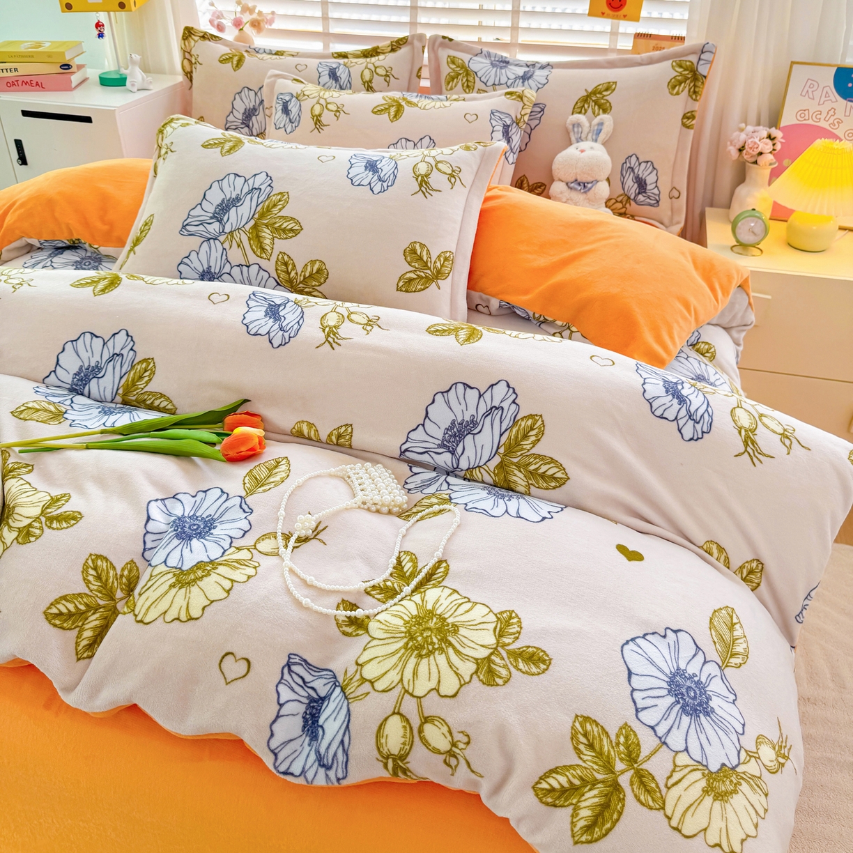 91家纺网 家纺一手货源 找家纺 坦客毯业 2025新款印花牛奶绒四件套 琉璃