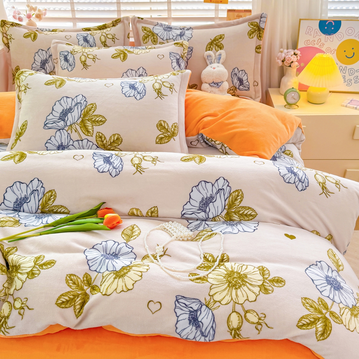 91家纺网 家纺一手货源 找家纺 坦客毯业 2025新款印花牛奶绒四件套 琉璃