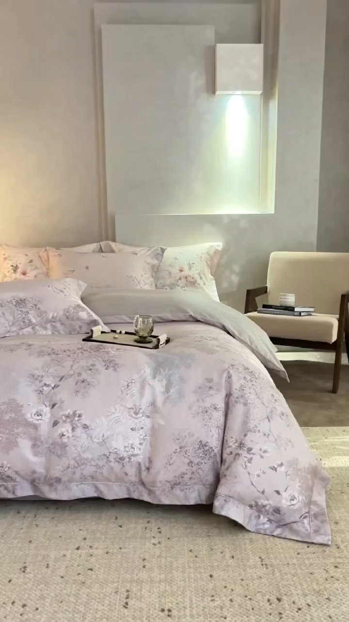 91家纺网 家纺一手货源 找家纺 梵克保罗 2025秋冬新款银丝提花加数码印花四件套 维特洛