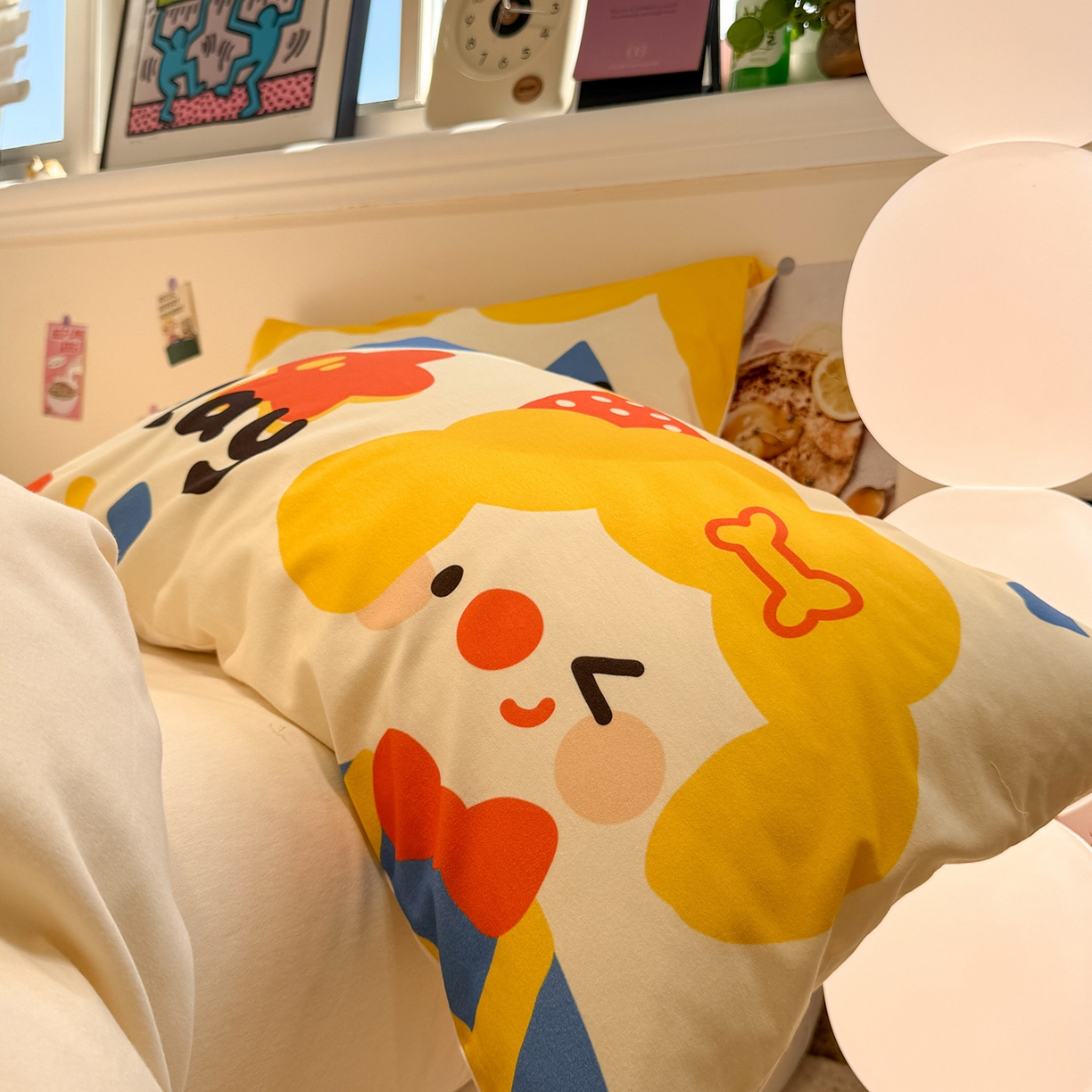 91家纺网 家纺一手货源 找家纺 珺柔家纺 2025新款数码印花枕套全棉磨毛毛巾绣卡通四件套 圣诞小丑