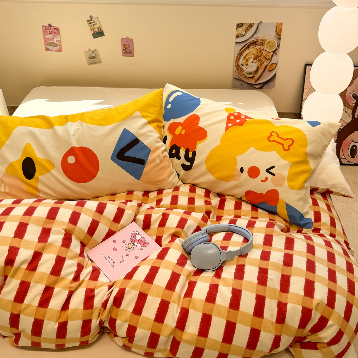 91家纺网 家纺一手货源 找家纺 珺柔家纺 2025新款数码印花枕套全棉磨毛毛巾绣卡通四件套 圣诞小丑