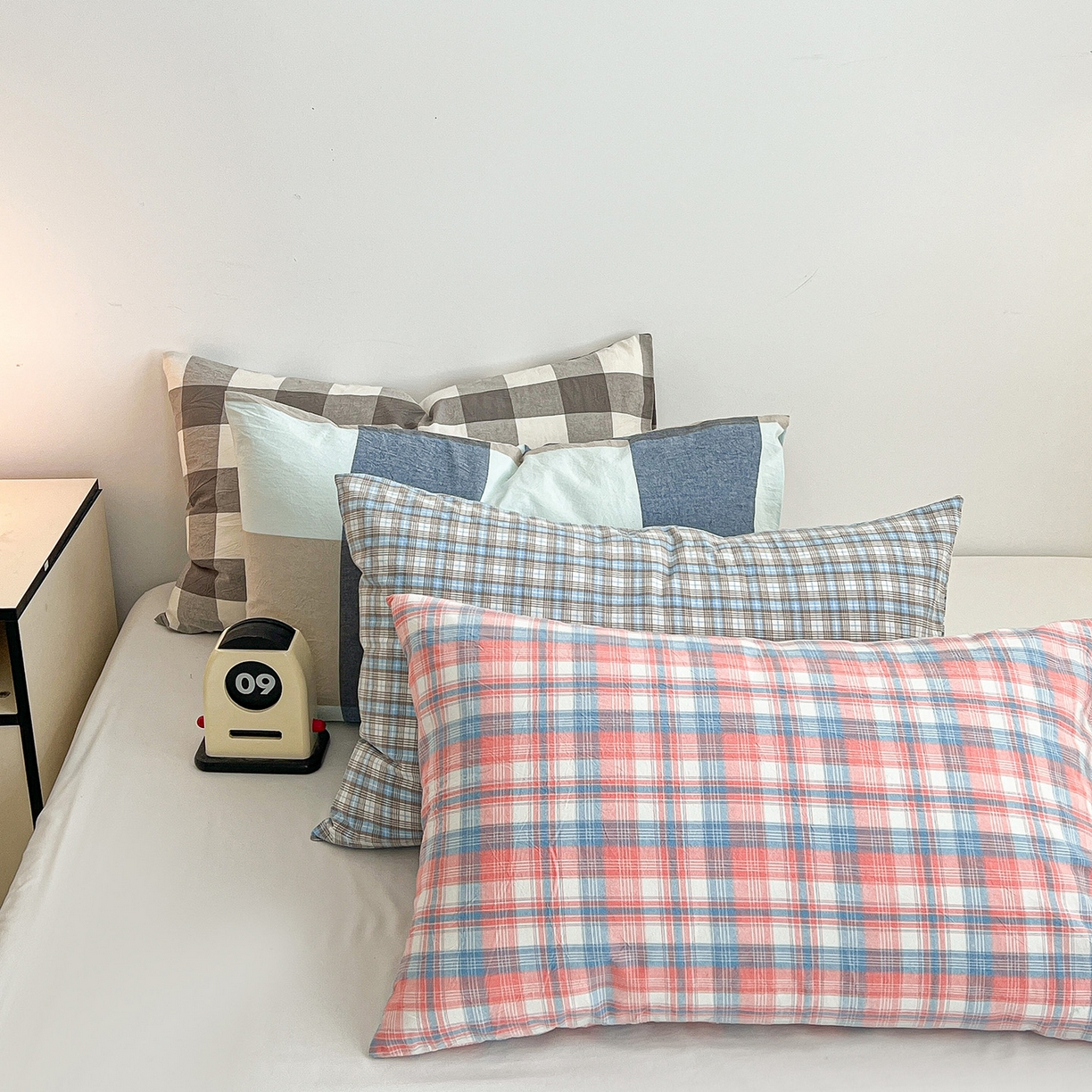 91家纺网 家纺一手货源 找家纺 梦洋家纺 2025新款全棉色织水洗棉夹棉床笠 组合图