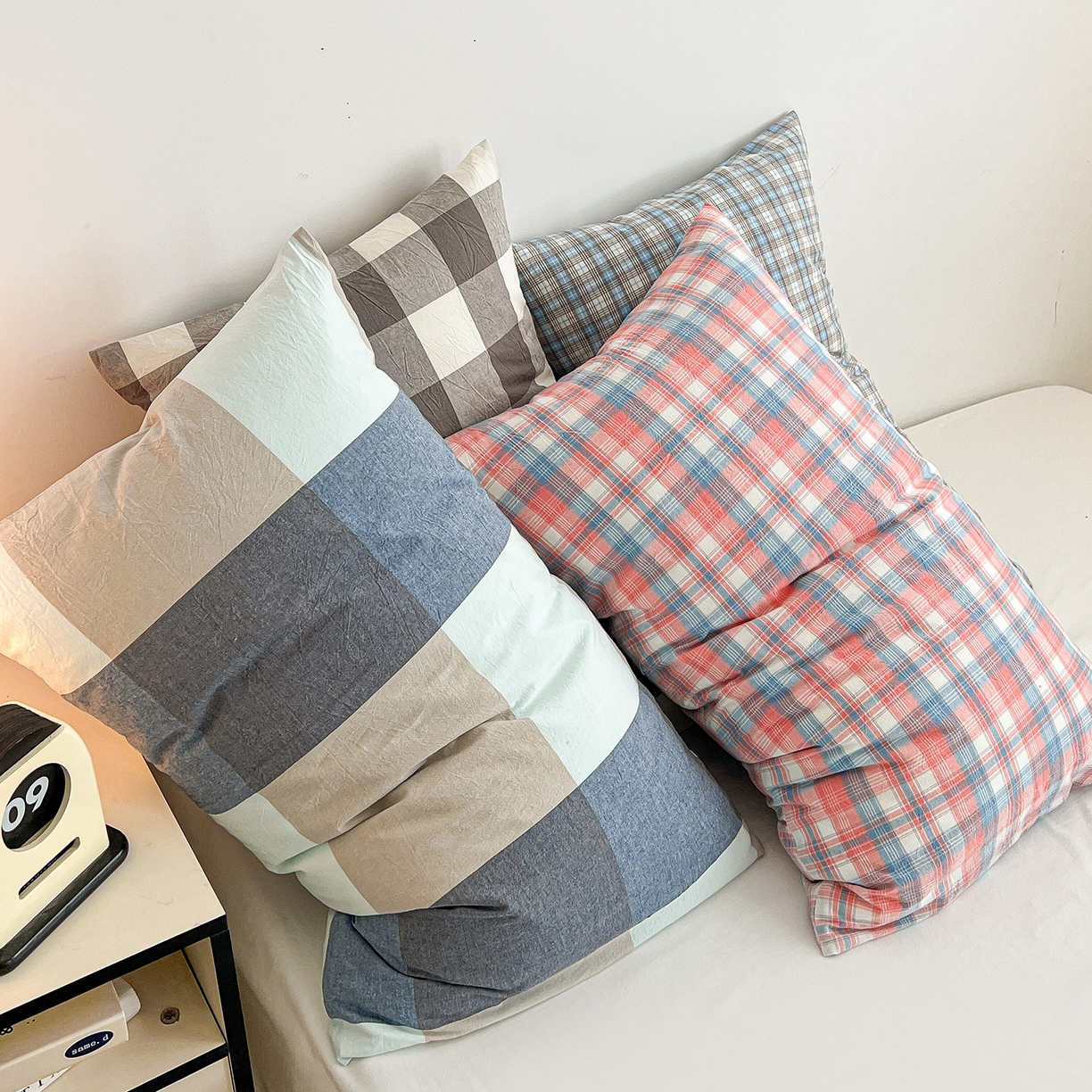 91家纺网 家纺一手货源 找家纺 梦洋家纺 2025新款全棉色织水洗棉夹棉床笠 组合图