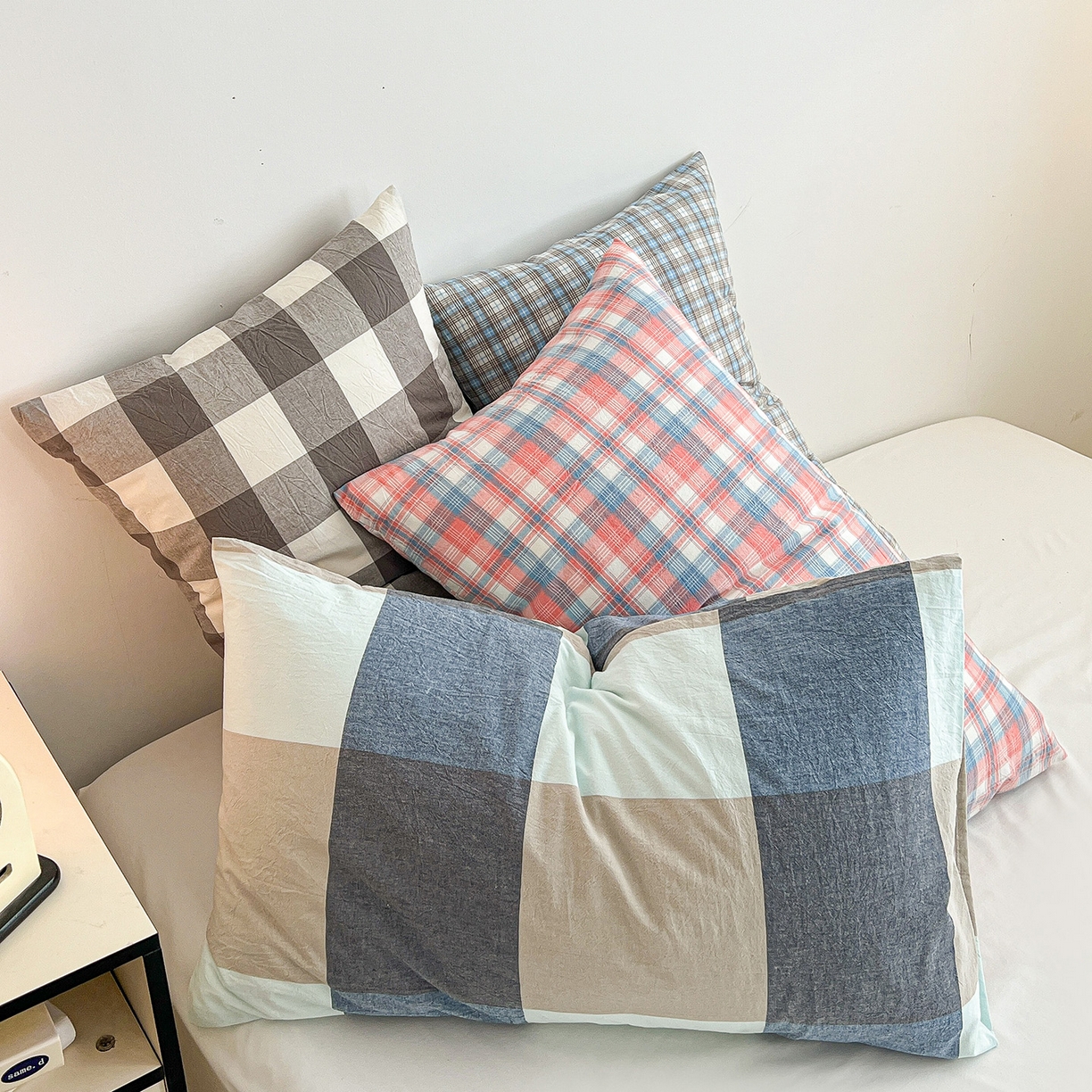 91家纺网 家纺一手货源 找家纺 梦洋家纺 2025新款全棉色织水洗棉夹棉床笠 组合图