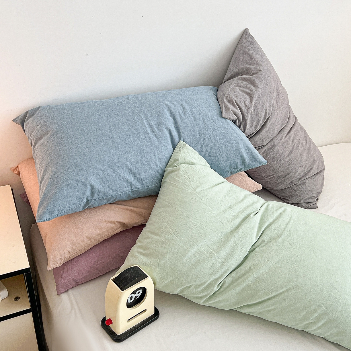 91家纺网 家纺一手货源 找家纺 梦洋家纺 2025新款全棉色织水洗棉夹棉床笠 组合图