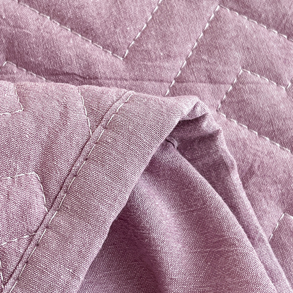 91家纺网 家纺一手货源 找家纺 梦洋家纺 2025新款全棉色织水洗棉夹棉床笠 香芋紫