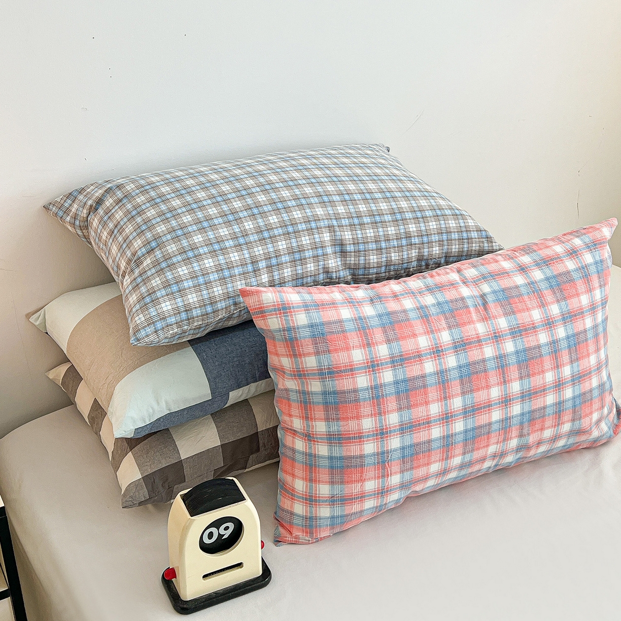 91家纺网 家纺一手货源 找家纺 梦洋家纺 2025新款全棉色织水洗棉夹棉床笠 组合图