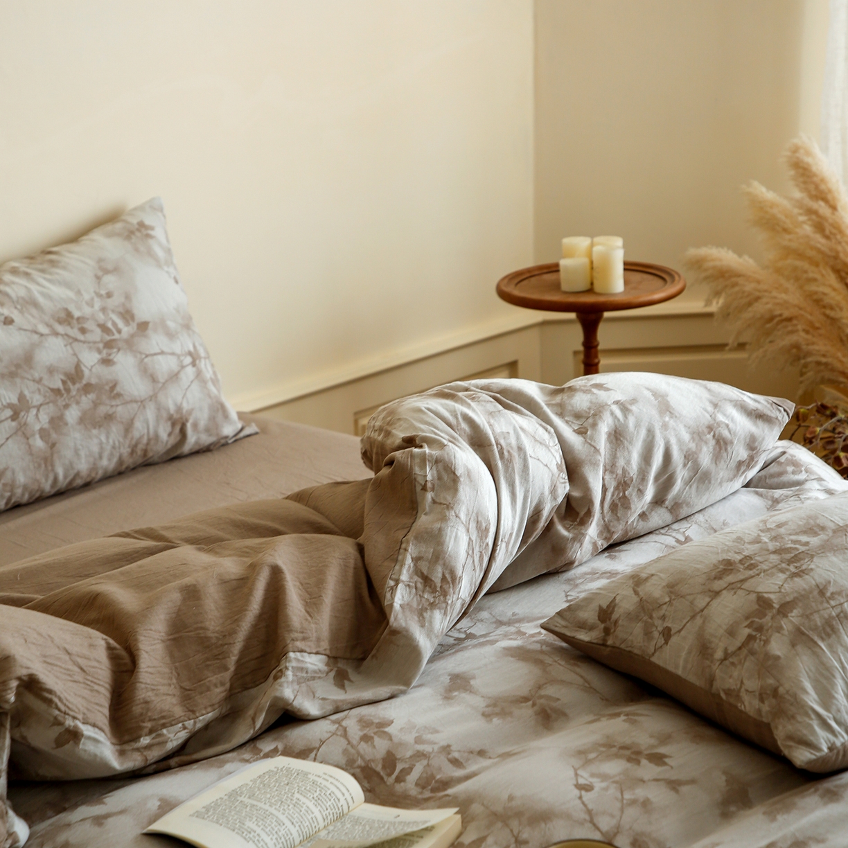 梵克保罗 2025秋冬新款全棉色织大提花四件套 流金岁月-卡其