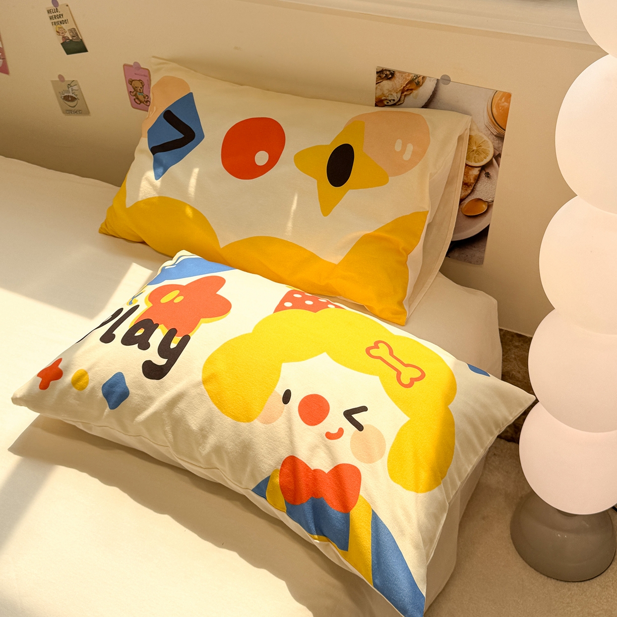 珺柔家纺 2025新款全棉磨毛数码印花枕套 圣诞小丑