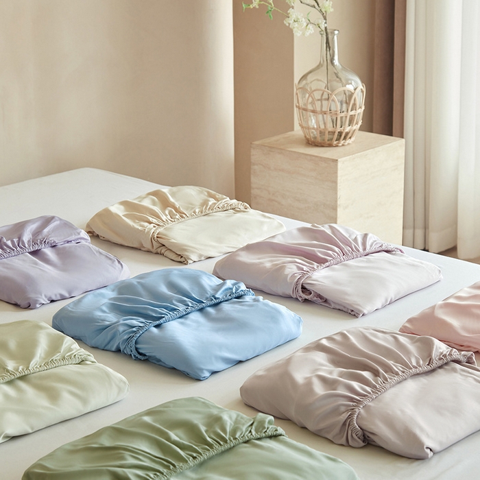 91家纺网 家纺一手货源 找家纺 （总）良品汇馆 2025【60S竹纤维床笠】单品纯色60S支A类抗菌床套席梦思套婴幼儿