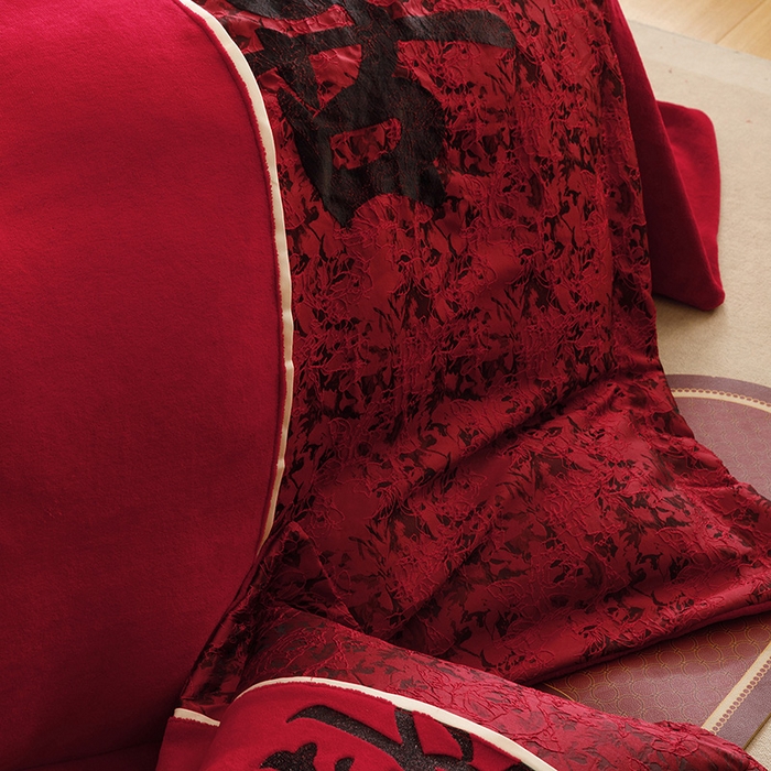 91家纺网 家纺一手货源 找家纺 （总）苏源家居 2025新款牛奶绒加厚新款婚庆喜庆刺绣大红四件套