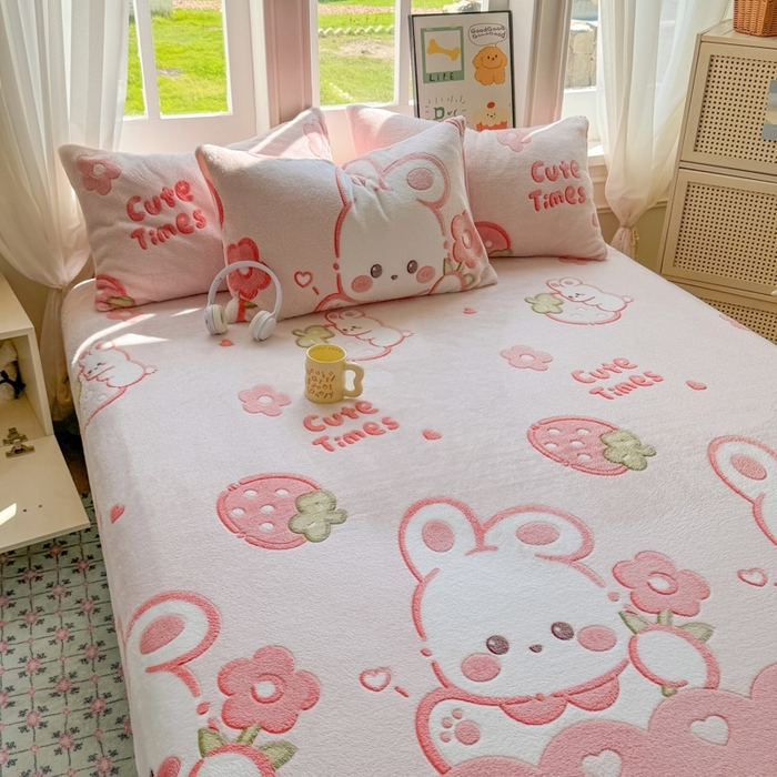 91家纺网 家纺一手货源 找家纺 （总）娜朵家纺 2025新款180克雪花绒印花床笠