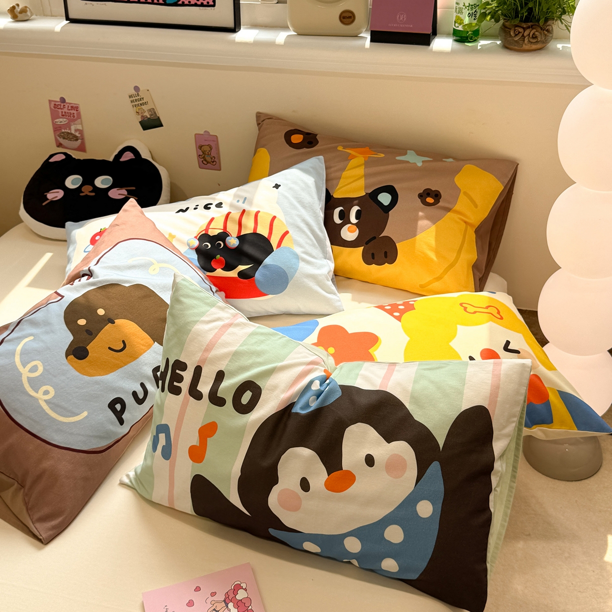 91家纺网 家纺一手货源 找家纺 珺柔家纺 2025新款全棉磨毛数码印花枕套 组合图仅供展示