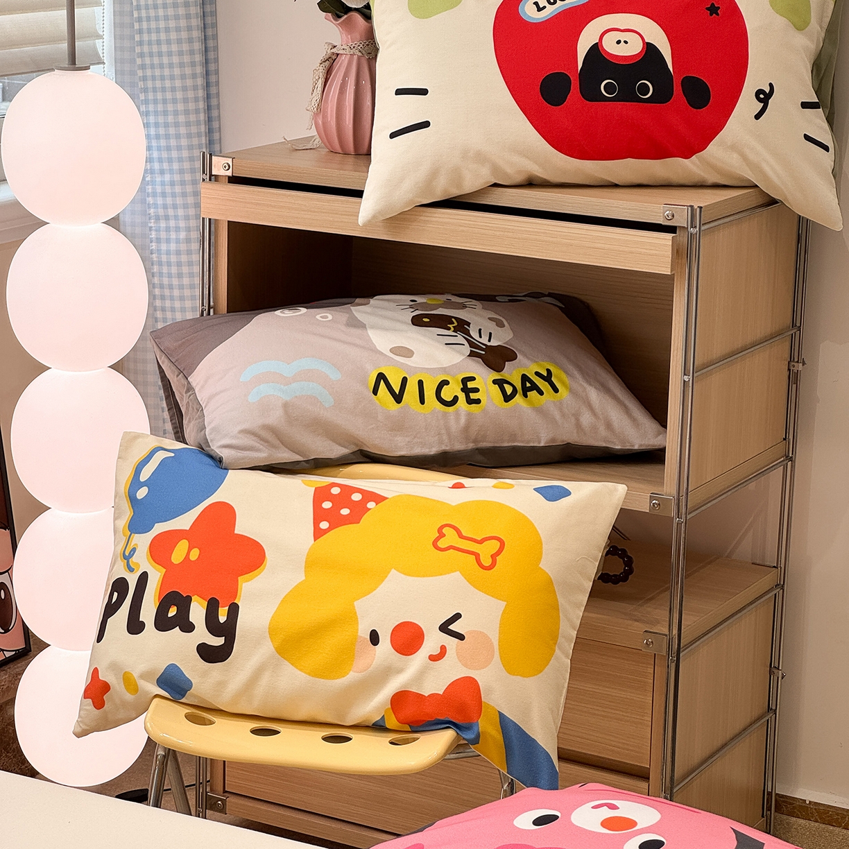 91家纺网 家纺一手货源 找家纺 珺柔家纺 2025新款全棉磨毛数码印花枕套 组合图仅供展示