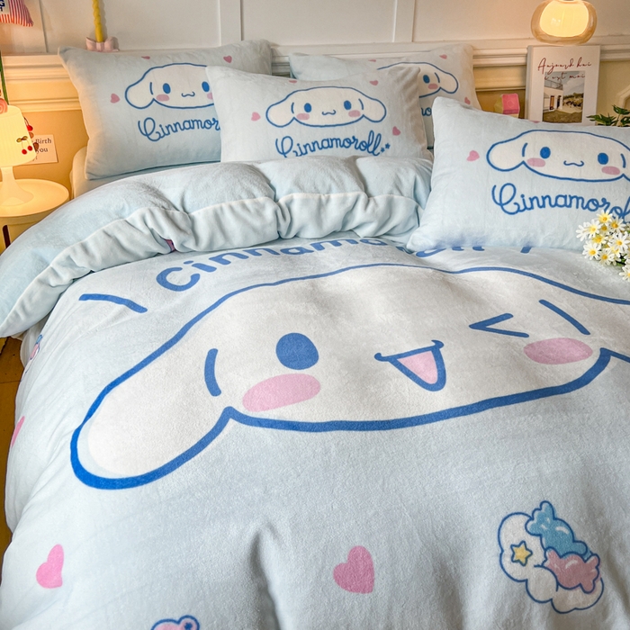 91家纺网 家纺一手货源 找家纺 （总）妖妖家纺 2025新款高克重牛奶绒三丽鸥大版四件套