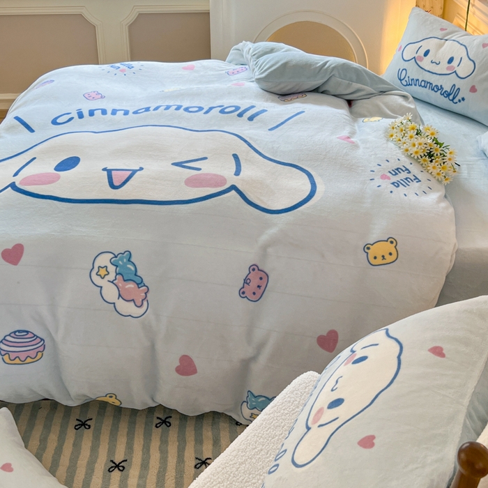 91家纺网 家纺一手货源 找家纺 （总）妖妖家纺 2025新款高克重牛奶绒三丽鸥大版四件套