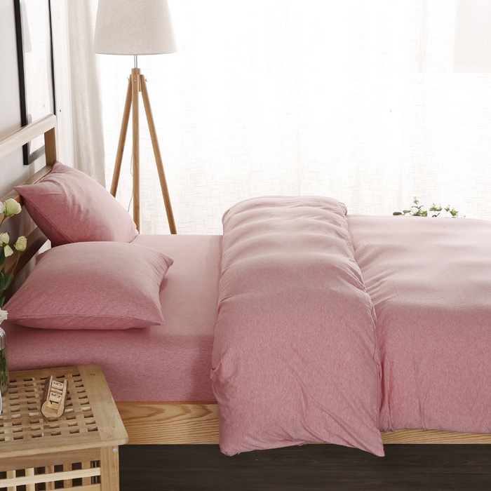 91家纺网 家纺一手货源 找家纺 （总）良品汇馆 2025【天竺棉纯色款四件套】天竺棉纯棉纯色款床单床笠款四件套