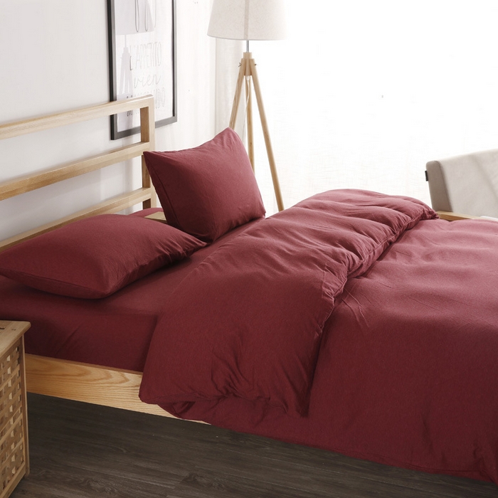 91家纺网 家纺一手货源 找家纺 （总）良品汇馆 2025【天竺棉纯色款四件套】天竺棉纯棉纯色款床单床笠款四件套