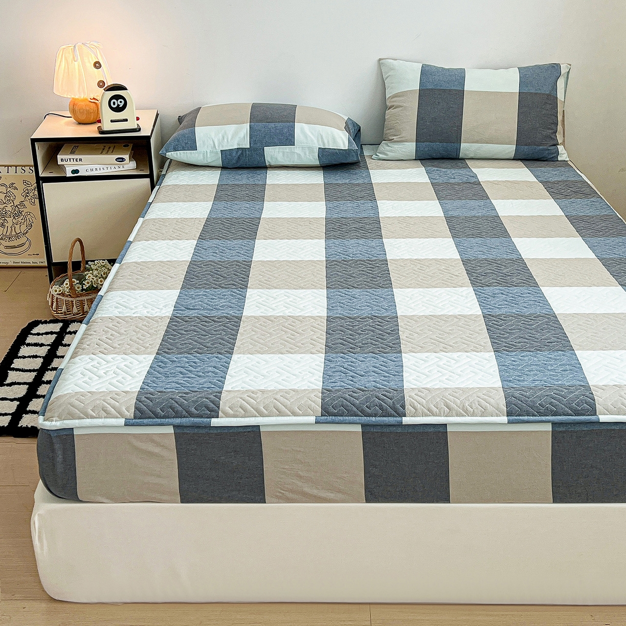 91家纺网 家纺一手货源 找家纺 （总）梦洋家纺 2025新款全棉色织水洗棉夹棉床笠